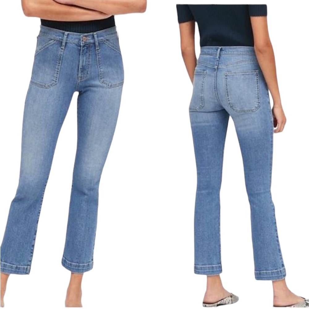 Banana Republic Mid Rise Crop Flare Jean Size 28 Short